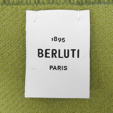 ベルルッティ BERLUTI スクリット パターン スカーフ オリーブ ウール マフラー 緑 ジャガード