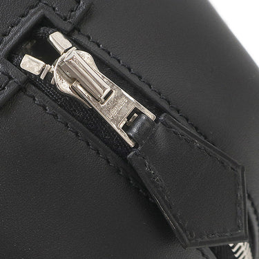 エルメス HERMES カヴール ブラック エバーカラー トワルアッシュ ポーチ シルバー金具 黒 ナチュラル クラッチバッグ