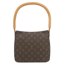ルイヴィトン LOUIS VUITTON ルーピング MM M51146 モノグラム モノグラムキャンバス ハンドバッグ ゴールド金具 茶 ワンハンドル
