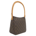 ルイヴィトン LOUIS VUITTON ルーピング MM M51146 モノグラム モノグラムキャンバス ハンドバッグ ゴールド金具 茶 ワンハンドル