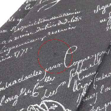 ベルルッティ BERLUTI クラシック スクリットパターン タイ 7.5cm 218301 ミステリアスグレー シルク マルベリーシルク ネクタイ カリグラフィ 総柄 刺繡