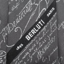 ベルルッティ BERLUTI クラシック スクリットパターン タイ 7.5cm 218301 ミステリアスグレー シルク マルベリーシルク ネクタイ カリグラフィ 総柄 刺繡