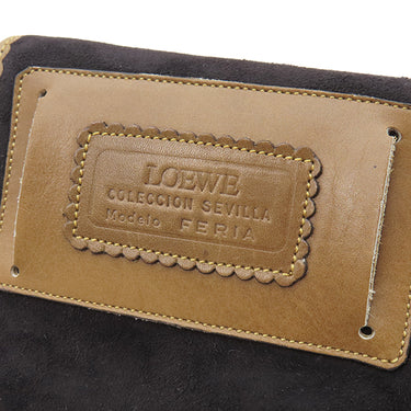 ロエベ LOEWE ベルトバッグ ブラック×ブラウン スウェード ウエストバッグ ゴールド金具 ボディバッグ ポーチ 黒