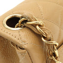 シャネル CHANEL ミニマトラッセ A01115 ベージュ キャビアスキン ショルダーバッグ ゴールド金具 チェーンショルダー ココマーク