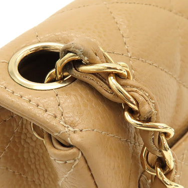 シャネル CHANEL ミニマトラッセ A01115 ベージュ キャビアスキン ショルダーバッグ ゴールド金具 チェーンショルダー ココマーク