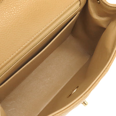 シャネル CHANEL ミニマトラッセ A01115 ベージュ キャビアスキン ショルダーバッグ ゴールド金具 チェーンショルダー ココマーク