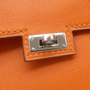 エルメス HERMES ケリードール オレンジ ヴォーガリバー ハンドバッグ シルバー金具 ミニバッグ