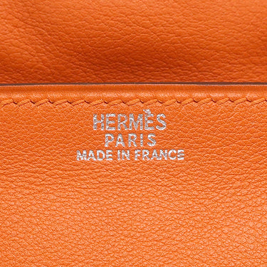 エルメス HERMES ケリードール オレンジ ヴォーガリバー ハンドバッグ シルバー金具 ミニバッグ