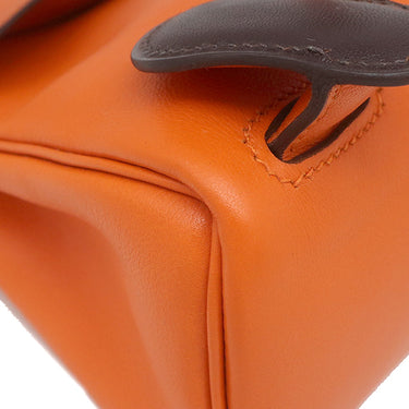 エルメス HERMES ケリードール オレンジ ヴォーガリバー ハンドバッグ シルバー金具 ミニバッグ
