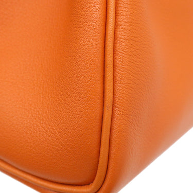 エルメス HERMES ケリードール オレンジ ヴォーガリバー ハンドバッグ シルバー金具 ミニバッグ