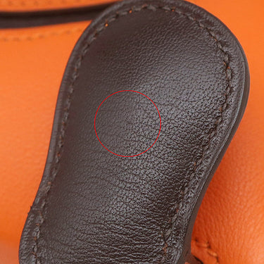 エルメス HERMES ケリードール オレンジ ヴォーガリバー ハンドバッグ シルバー金具 ミニバッグ