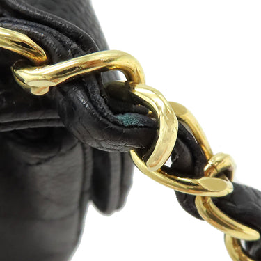 シャネル CHANEL ミニマトラッセ A01115 ブラック キャビアスキン ショルダーバッグ ゴールド金具 チェーンショルダー ココマーク 黒