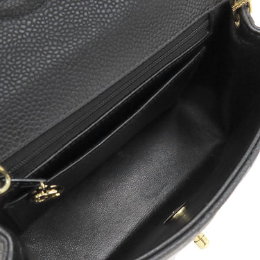 シャネル CHANEL ミニマトラッセ A01115 ブラック キャビアスキン ショルダーバッグ ゴールド金具 チェーンショルダー ココマーク 黒