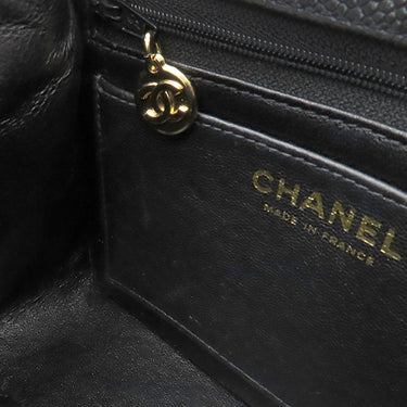シャネル CHANEL ミニマトラッセ A01115 ブラック キャビアスキン ショルダーバッグ ゴールド金具 チェーンショルダー ココマーク 黒
