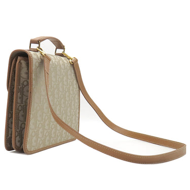 クリスチャン・ディオール Christian Dior トロッター 2way ハンドバッグ ベージュ キャンバス レザー 2WAYバッグ ゴールド金具 茶 ハンドバッグ ショルダー