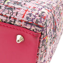クリスチャン・ディオール Christian Dior レディディオール ミディアムバッグ ピンク系 ツイード 2WAYバッグ シルバー金具 ツイード