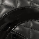 シャネル CHANEL カンボンライン A25169 ブラック レザー エナメル トートバッグ シルバー金具 黒 ピンク キルティング ココマーク