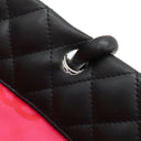 シャネル CHANEL カンボンライン A25169 ブラック レザー エナメル トートバッグ シルバー金具 黒 ピンク キルティング ココマーク