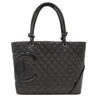 シャネル CHANEL カンボンライン A25169 ブラック レザー エナメル トートバッグ シルバー金具 黒 ピンク キルティング ココマーク