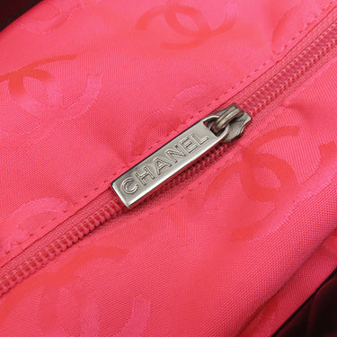 シャネル CHANEL カンボンライン A25169 ブラック レザー エナメル トートバッグ シルバー金具 黒 ピンク キルティング ココマーク