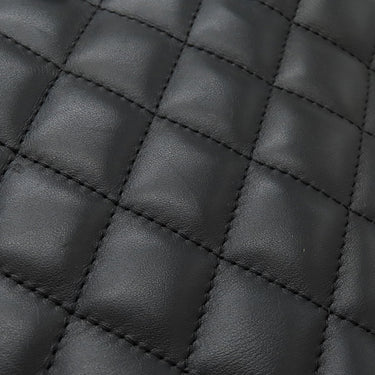 シャネル CHANEL カンボンライン A25169 ブラック レザー エナメル トートバッグ シルバー金具 黒 ピンク キルティング ココマーク