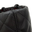 シャネル CHANEL カンボンライン A25169 ブラック レザー エナメル トートバッグ シルバー金具 黒 ピンク キルティング ココマーク