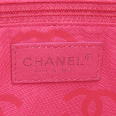 シャネル CHANEL カンボンライン ミディアム A25167 ブラック レザー エナメル トートバッグ シルバー金具 黒 ピンク キルティング ココマーク