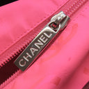 シャネル CHANEL カンボンライン ミディアム A25167 ブラック レザー エナメル トートバッグ シルバー金具 黒 ピンク キルティング ココマーク