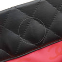 シャネル CHANEL カンボンライン A25169 ブラック レザー エナメル トートバッグ シルバー金具 黒 ピンク キルティング ココマーク