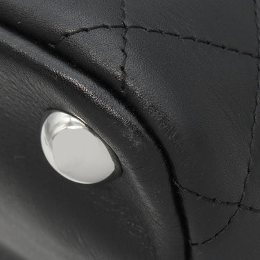 シャネル CHANEL カンボンライン A25169 ブラック レザー エナメル トートバッグ シルバー金具 黒 ピンク キルティング ココマーク