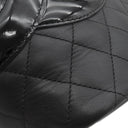 シャネル CHANEL カンボンライン A25169 ブラック レザー エナメル トートバッグ シルバー金具 黒 ピンク キルティング ココマーク