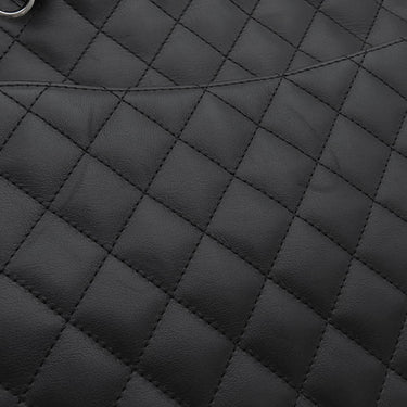 シャネル CHANEL カンボンライン A25169 ブラック レザー エナメル トートバッグ シルバー金具 黒 ピンク キルティング ココマーク
