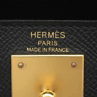エルメス HERMES ケリー28 外縫い ブラック ヴォーエプソン 2WAYバッグ ゴールド金具 黒 ハンドバッグ ショルダー