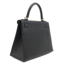 エルメス HERMES ケリー28 外縫い ブラック ヴォーエプソン 2WAYバッグ ゴールド金具 黒 ハンドバッグ ショルダー