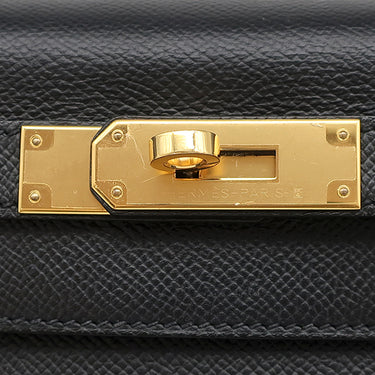 エルメス HERMES ケリー28 外縫い ブラック ヴォーエプソン 2WAYバッグ ゴールド金具 黒 ハンドバッグ ショルダー