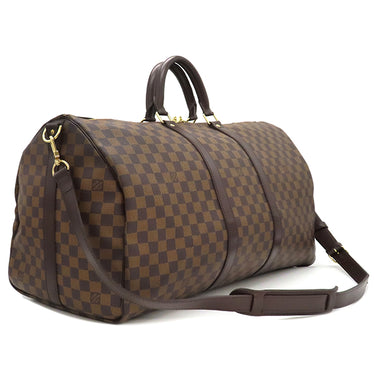 ルイヴィトン LOUIS VUITTON キーポル バンドリエール 55 N41414 ダミエエベヌ ダミエキャンバス ボストンバッグ ゴールド金具 茶 鍵/パドロック欠品