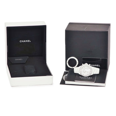 腕時計 シャネル CHANEL J12 クロノグラフ 41mm H2009 自動巻き メンズ ダイヤ ホワイト 白セラミック コンビ デイト 200m防水