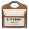 バーバリー BURBERRY ミニ ポケットバッグ 80317461 ナチュラル×モルトブラウン キャンバス レザー 2WAYバッグ ゴールド金具 茶 ハンドバッグ ショルダー