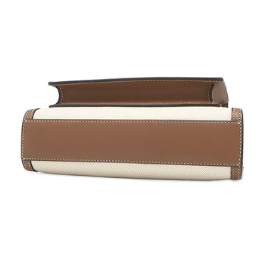 バーバリー BURBERRY ミニ ポケットバッグ 80317461 ナチュラル×モルトブラウン キャンバス レザー 2WAYバッグ ゴールド金具 茶 ハンドバッグ ショルダー