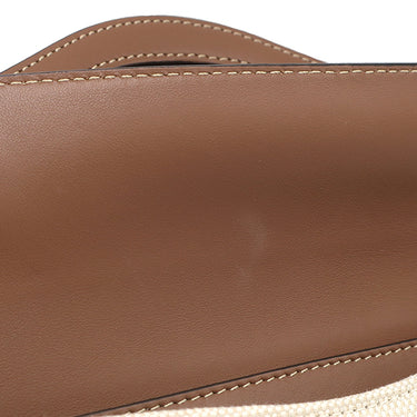 バーバリー BURBERRY ミニ ポケットバッグ 80317461 ナチュラル×モルトブラウン キャンバス レザー 2WAYバッグ ゴールド金具 茶 ハンドバッグ ショルダー