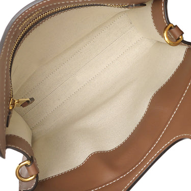 バーバリー BURBERRY ミニ ポケットバッグ 80317461 ナチュラル×モルトブラウン キャンバス レザー 2WAYバッグ ゴールド金具 茶 ハンドバッグ ショルダー