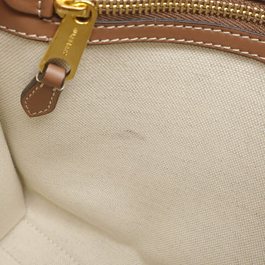 バーバリー BURBERRY ミニ ポケットバッグ 80317461 ナチュラル×モルトブラウン キャンバス レザー 2WAYバッグ ゴールド金具 茶 ハンドバッグ ショルダー