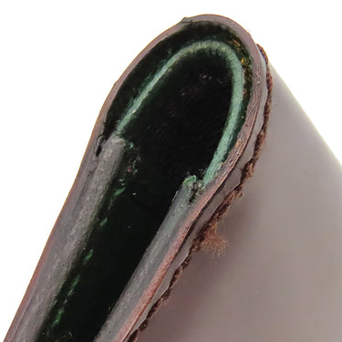 ダンヒル dunhill クラブライン FT3001B ブラウン×グリーン エナメル レザー 二つ折り財布 茶 緑 バイカラー カード入れ 札入れ