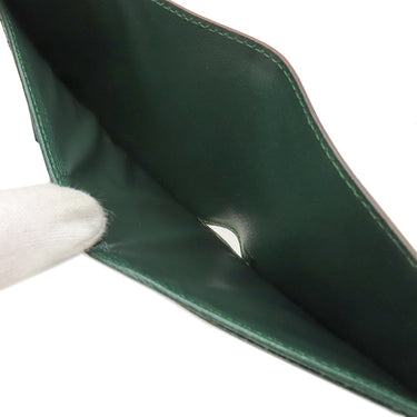 ダンヒル dunhill クラブライン FT3001B ブラウン×グリーン エナメル レザー 二つ折り財布 茶 緑 バイカラー カード入れ 札入れ