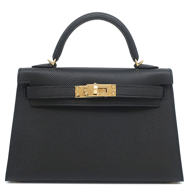 エルメス HERMES ミニケリードゥ 外縫い ブラック ヴォーエプソン 2WAY