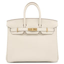 エルメス HERMES バーキン25 クレ トゴ ハンドバッグ ゴールド金具 オフホワイト 2025年製