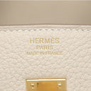 エルメス HERMES バーキン25 クレ トゴ ハンドバッグ ゴールド金具 オフホワイト 2025年製