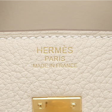 エルメス HERMES バーキン25 クレ トゴ ハンドバッグ ゴールド金具 オフホワイト 2025年製