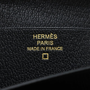 エルメス HERMES ベアンスフレ ブラック アリゲーター 長財布 ゴールド金具 クロコ 二つ折り シャイン