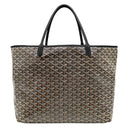 ゴヤール GOYARD サンルイGM ブラック PVCコーティングキャンバス ゴヤールディンキャンバス シュヴロッシュカーフスキン トートバッグ シルバー金具 リバーシブル ヘリンボーン